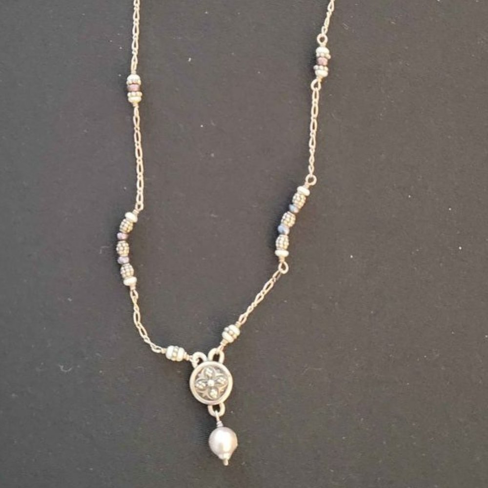 Mignon Faget Medallion Necklace with pearls
